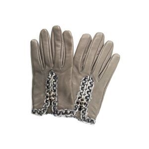 Chanel Grey Leather Gloves (Authentic Pre-Loved)